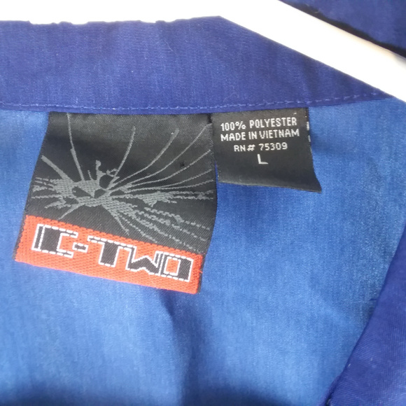 Men's Large Hawaiian Palm Tree Vacation Shirt Blue - Picture 4 of 4